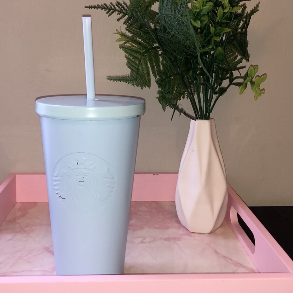 Starbucks Tumbler with lid & straw.